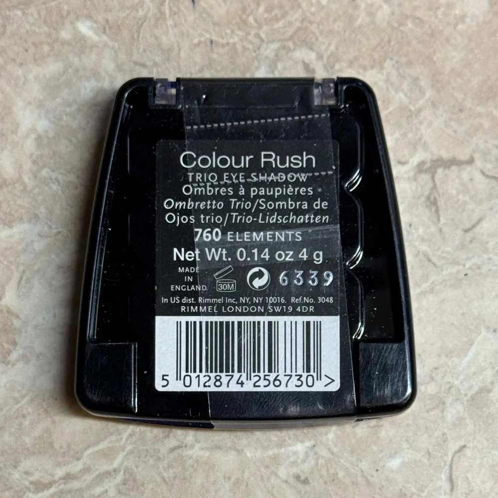 Rimmel Colour Rush Trio Pink Brown Eyeshadow 760 Elements .14oz 4g NWT Sealed